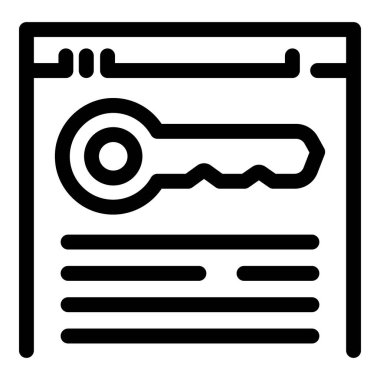 Anahtar simgesi olan basit bir web sayfası çevrimiçi güvenlik kavramını temsil ediyor