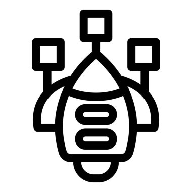 Kablosuz veri alan basit bir robot simgesi, robotik ve teknolojiyle ilgili projeler için mükemmel