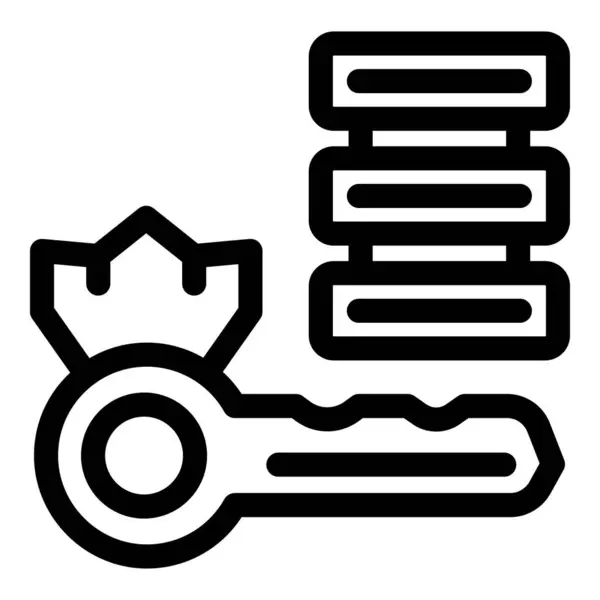 stock vector Bold icon of a key unlocking a server rack, representing cybersecurity and data protection