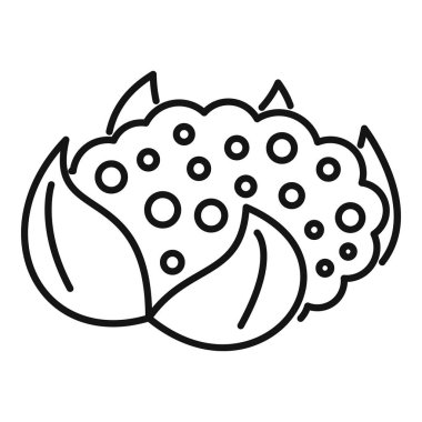 Bir karnabahar 'ın bu basit vektör ikonu sağlıklı beslenme ve taze ürünü temsil eder.