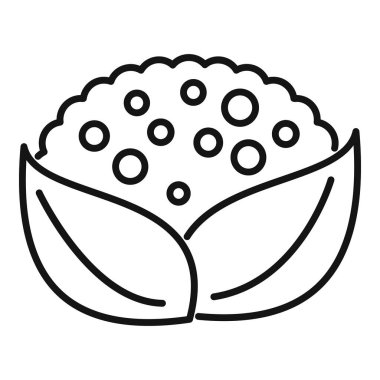 Yapraklı basit bir karnabahar simgesi, sağlıklı beslenme ve vejetaryen yaşam tarzını simgeliyor.