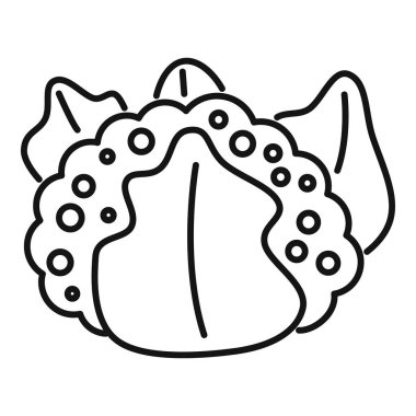 Romanesco brokoli çiçeklerinin bu basit siyah beyaz çizimi her türlü projeye harika bir katkı sağlayabilir.