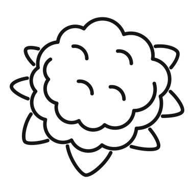 Bu basit ikon, popüler ve besleyici bir sebze olan karnabahar başlığını tasvir ediyor.