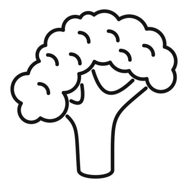 Bu basit brokoli simgesi sağlıklı beslenme kavramını temsil ediyor.