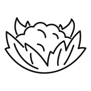 Genetik olarak değiştirilmiş karnabahar çizimi. Bahçede büyüyen şeytan boynuzları.