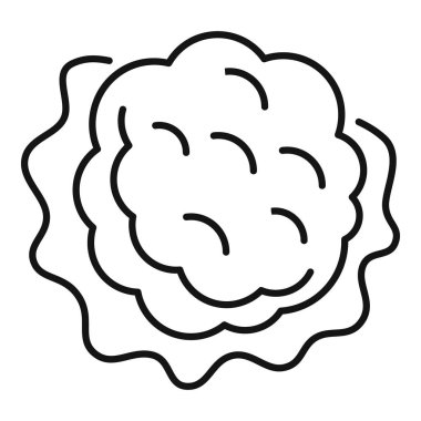 Hidroponik sistemle büyüyen bir marul kafasının basit vektör simgesi, üst görünüm