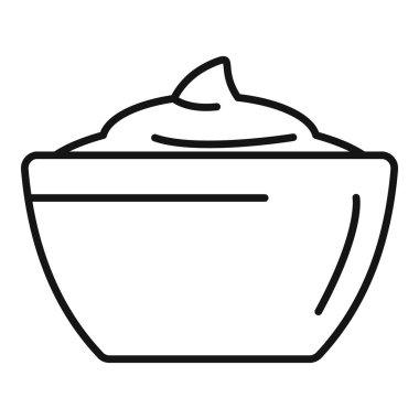 Bir kâse dolusu sosun tepesinden bir damla damlayan basit vektörü.