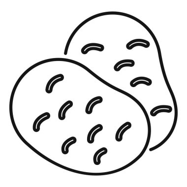 İki patates üst üste yatıyordu. Basit bir yemek ikonu. Sanat tarzında.