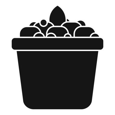 Çamaşır sepetinin basit vektör simgesi kıyafetlerle dolup taşıyor. Temizlik ve ev işleriyle ilgili internet siteleri ve uygulamalar için mükemmel.