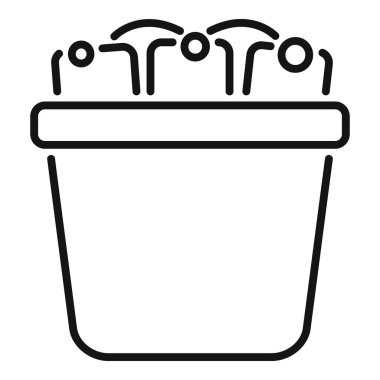 Saksıda büyüyen bir bitkinin basit vektörü