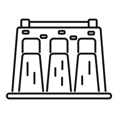 Bu basit ikon sudan temiz enerji üreten bir hidroelektrik santrali temsil ediyor.