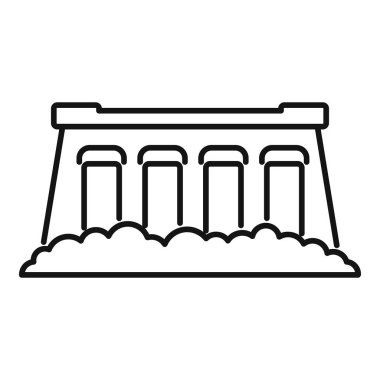 Su barajı kullanarak elektrik üreten bir hidroelektrik santralinin basit vektör simgesi