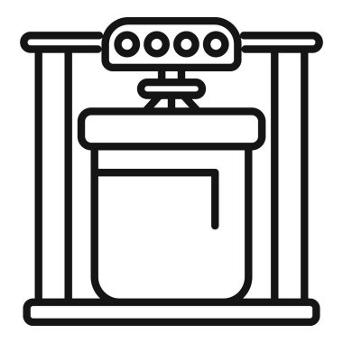 Endüstriyel süreçleri ve kimyasal mühendislik kavramlarını temsil eden bir kimyasal reaktörün çizgi simgesi