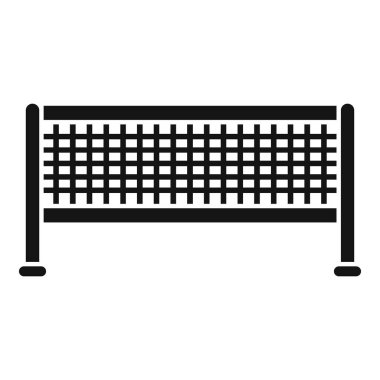 Oyuncuları sahanın üzerinde sade siyah ve beyaz stilde bölen tenis ağı