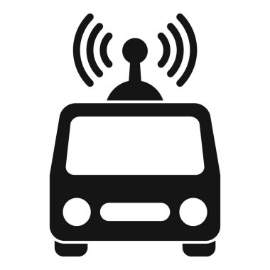 Kablosuz bağlantı üzerinden veri alan otomatik sürüş aracını temsil eden basit bir simge