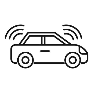 Otomatik sürüş için algılayıcı sistemi kullanan modern bir arabanın ana simgesi