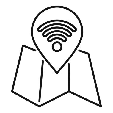 Kablosuz ağ sembollü konum simgesi simgesi haritada açık bir İnternet bölgesini işaretliyor