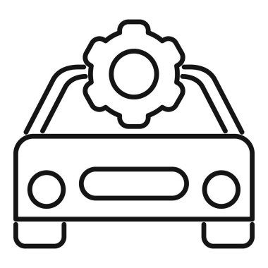 Araba tamirhanesi vites ayarlama simgesi, taslak biçimi