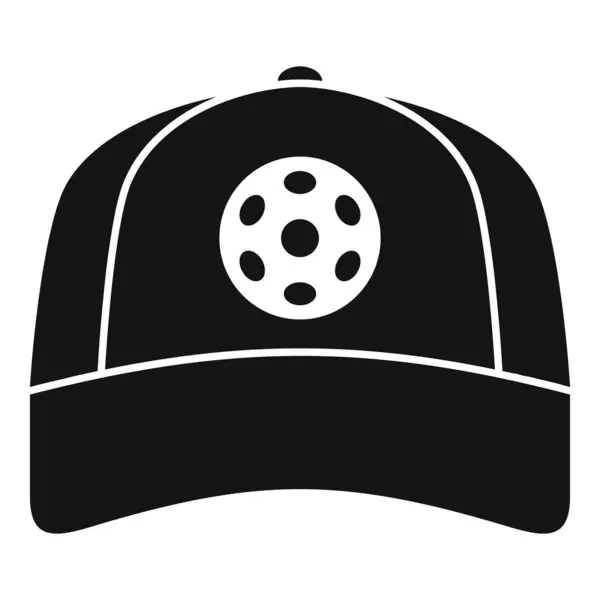 stock vector Simple black and white vector illustration of a baseball cap featuring a pickleball logo, perfect for representing the sport of pickleball