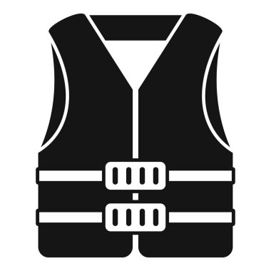 Siyah can yeleği ikonu, tipik olarak su aktivitelerinde güvenlik ve korunma için giyilir