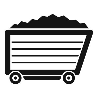 Madenden çıkarılan kömürü taşıyan bir maden arabasının siyah silueti.