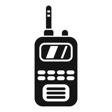 İletişim için görüntülü taşınabilir radyo vericisinin siyah simgesi