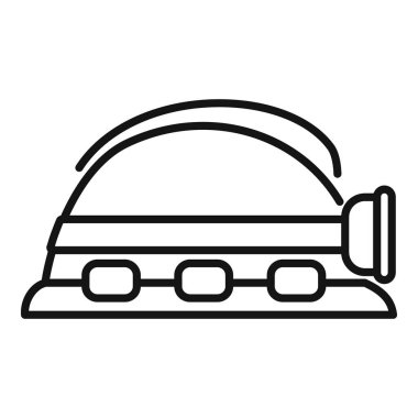 Madenci kaskının basit ve minimal çizimi, tehlikeli ortamlarda güvenlik teçhizatını temsil ediyor