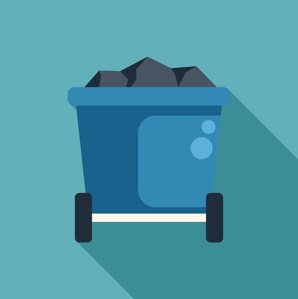 Голубая горная повозка с добытыми минералами для промышленного использования