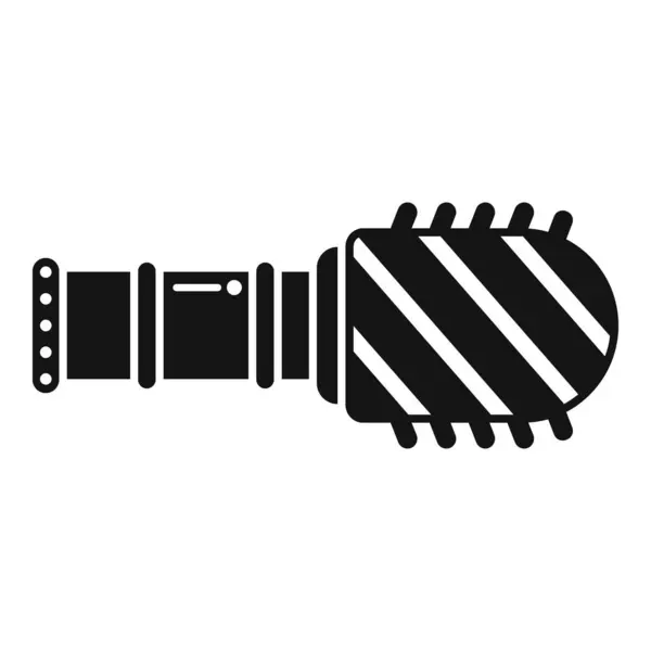 stock vector This black and white vector icon of an electric shocker weapon represents law enforcement security