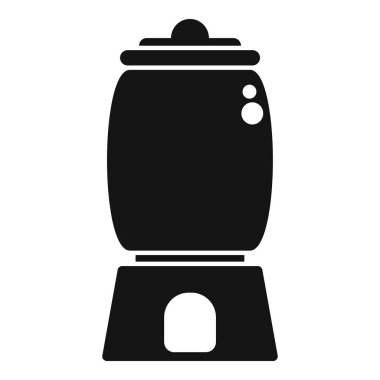 Bu vektör çizimi, kimchi fermantasyonu için kullanılan geleneksel bir Kore onggi kabını tasvir eden basit bir ikondur.