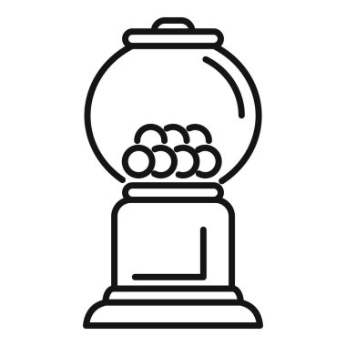 Renkli sakız dağıtan klasik bir sakız otomatının basit vektör simgesi