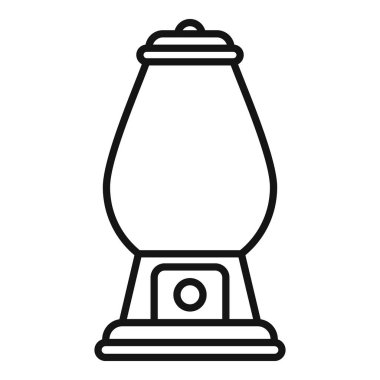 Boş bir sakız makinesinin basit ve minimal çizimi, çocukluk, şeker veya otomatlarla ilgili projeler için mükemmel