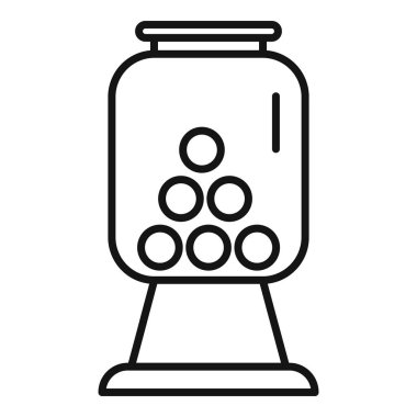 Beyaz arkaplanda izole edilmiş web tasarımı için ana hatlar biçiminde toplar çizen piyango makinesi