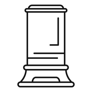 Terfi için boş çerçeveli bir üste duran açık hava reklam sütununun basit tasarım simgesi