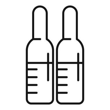 Sıvı seviyesini gösteren ölçekli iki tıbbi ampulün basit vektör simgesi