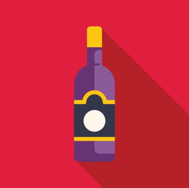 Minimalist vector illustration of a wine bottle with blank label, perfect for projects related to wine, beverages, and branding clipart