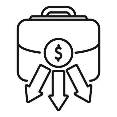 Bu üç aşağı doğru oklu portföy simgesi yatırım kayıpları kavramını temsil ediyor