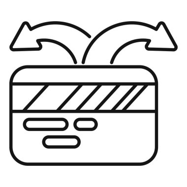 Simple vector icon representing the concept of money transferring from or to a credit card clipart