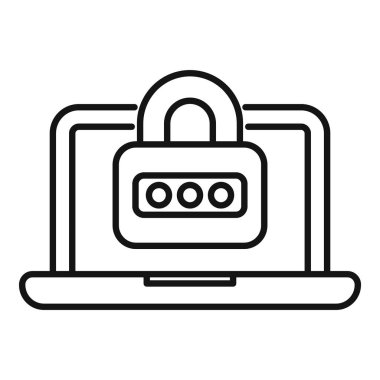 Asma kilit, dijital güvenlik ve veri korumasını sembolize eden bir dizüstü bilgisayarın güvenliğini sağlıyor