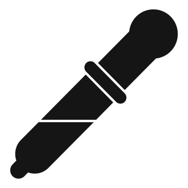 Kimyasal bir pipetin basit bir simgesi, laboratuarlarda sıkça görülen bir şey, deney için sıvı atmak.