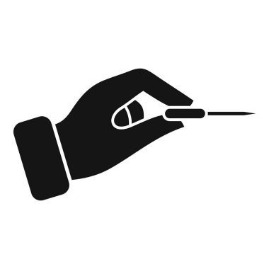 Bir el silueti nazikçe bir dart okunu tutuyor, hazır ve hedefe doğru fırlatmaya hazır.