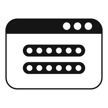 Gizli parola noktaları olan bir parola biçimini gösteren basit bir web tarayıcı simgesi