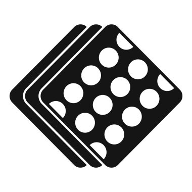 Bu basit vektör ikonu doğum kontrolünü ve üreme sağlığını sembolize eden doğum kontrol hapları yığınını temsil ediyor.