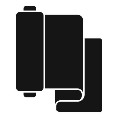 Kumaş oluşturma sürecini tasvir eden basit bir tekstil rulo simgesi