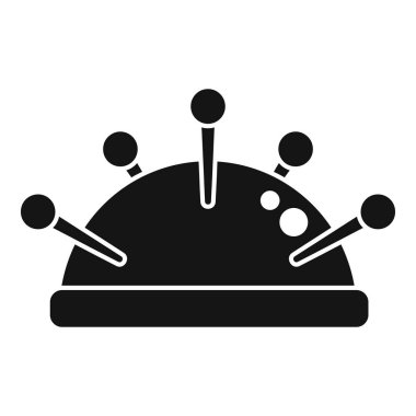 Bu, iğneliğin silüeti ve üzerinde dikiş iğneleri var.