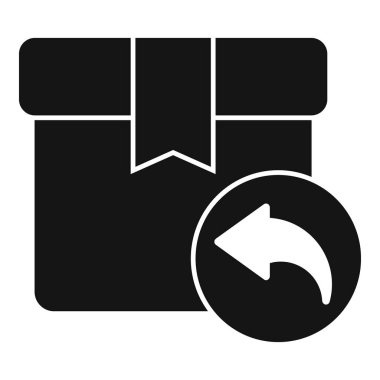 Bir paketi iade etme kavramını temsil eden basit vektör simgesi