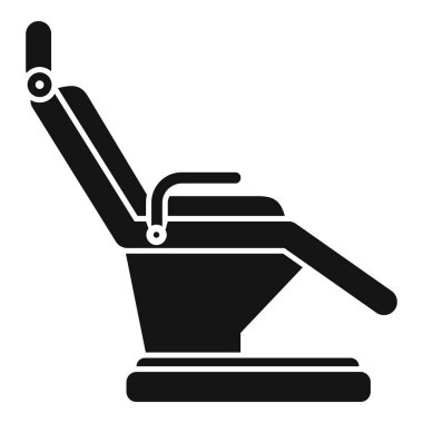 Tıbbi muayene koltuğunun ayarlanabilir sırt dinlenme ve bacak dinlenme ile siyah sembolü