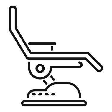 Tıbbi muayene veya tedavi için kullanılan hidrolik sandalyenin basit bir simgesi