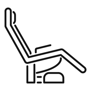 Uzanmış bir kozmetoloji koltuğunun basit siyah çizgi vektör simgesi, güzellik veya sağlıkla ilgili bir web sitesi veya uygulama için idealdir