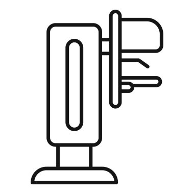 Zeminde duran, beyaz arkaplanda siyah ince çizgiler olan basit tıbbi ekipman simgesi